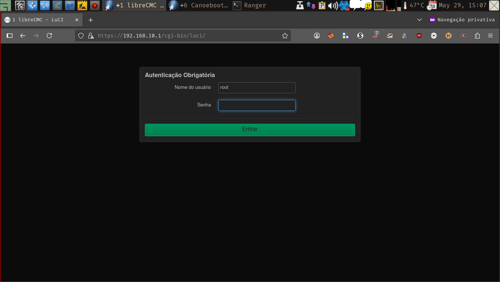 LuCi web interface - acesso